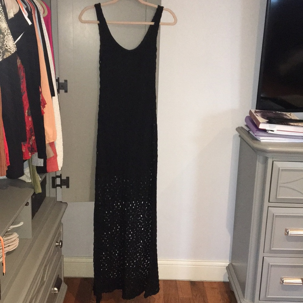 Black knit maxi dress